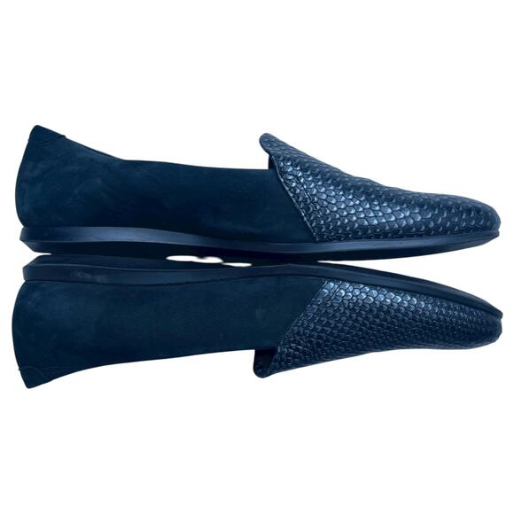 Ecco Womens Ballet Flats EU 41 US 10 Touch 2.0 Buffed Silver Black Leather Scale - Picture 4 of 8